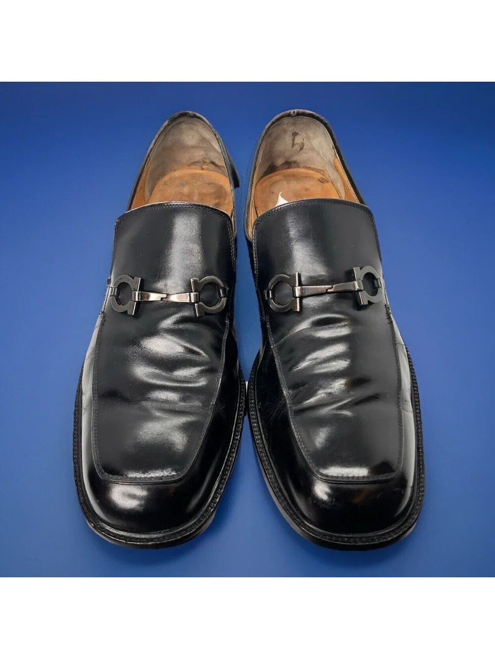 Salvatore Ferragamo Black Leather Horsebit Loafers – Made in Italy – Size 12D